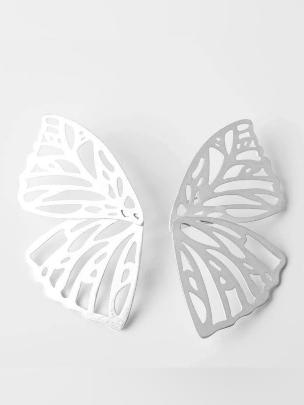 Matte Silver Butterfly Earrings